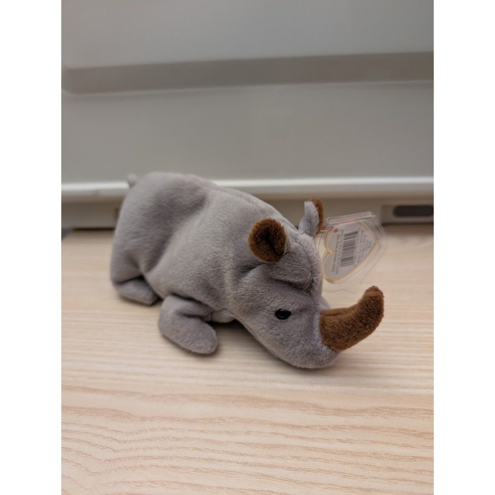 Vintage Ty Beanie Babies Spike the Rhinoceros Plush Toy‎ Zoo Kids Collectibles